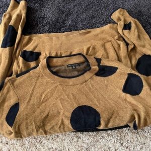 Brown and black polka top sweater